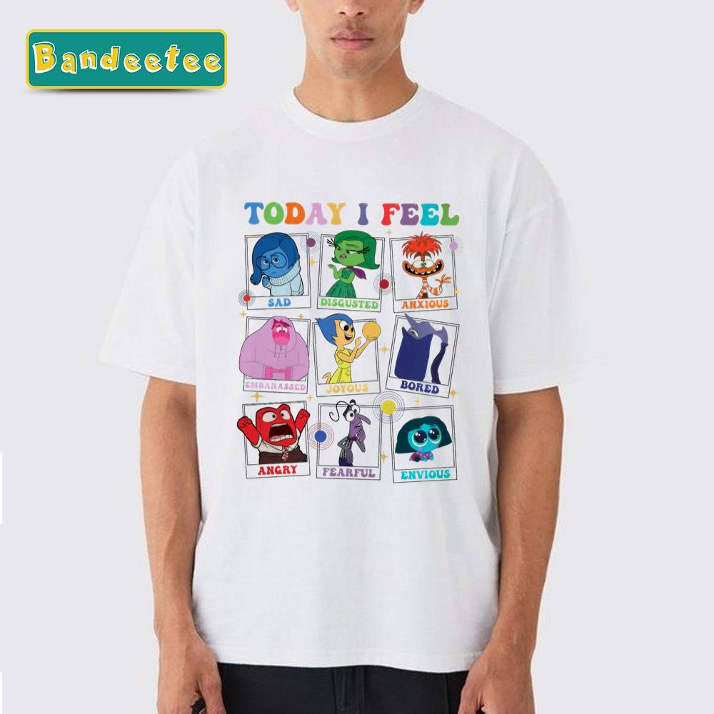 Today I Feel Inside Out Characters Cartoon Unisex T-Shirt