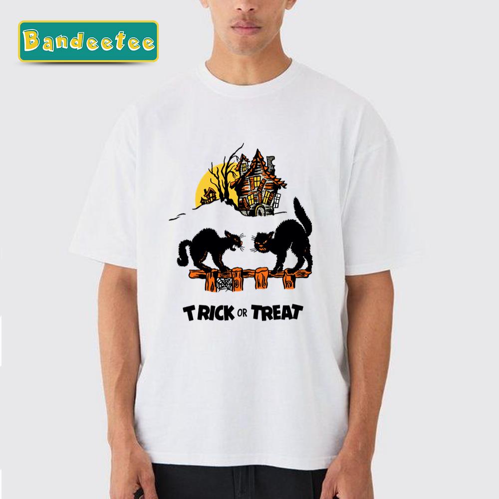 Halloween Black Cats Trick Or Treat Unisex T-Shirt