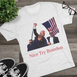 Trump Shooting T-shirt – Nice Try Brandon, Shooters Trump Rally Shirt