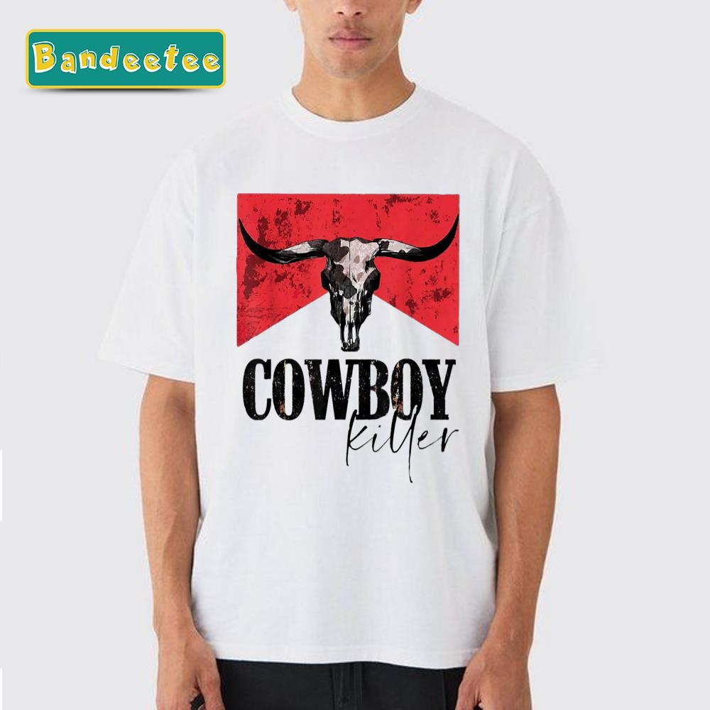 Western Cowgirl Retro Punchy Cowboy Killers Bull Horn Unisex T-Shirt