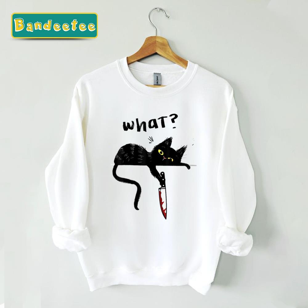 Cats What Funny Blacks Cats Murderous Cats With Knife Unisex T-Shirt