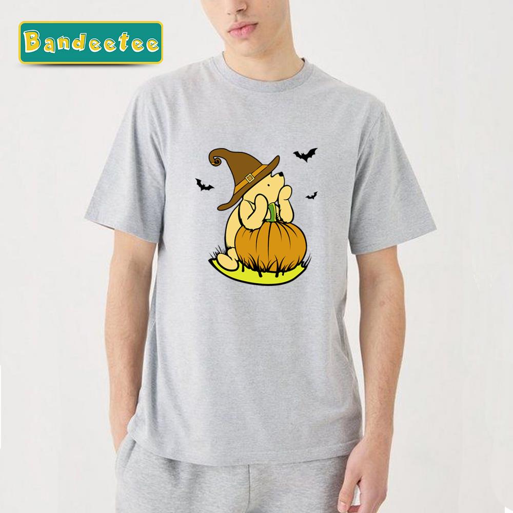 Halloween Winnie The Pooh With Pumpkin Unisex T-Shirt