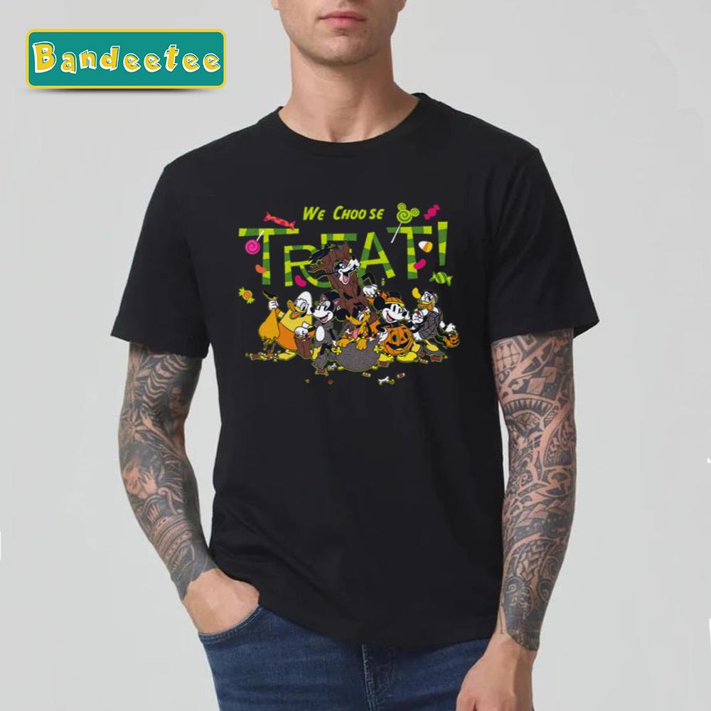 Mouse And Friends Halloween Group Shot Treats Unisex T-Shirt