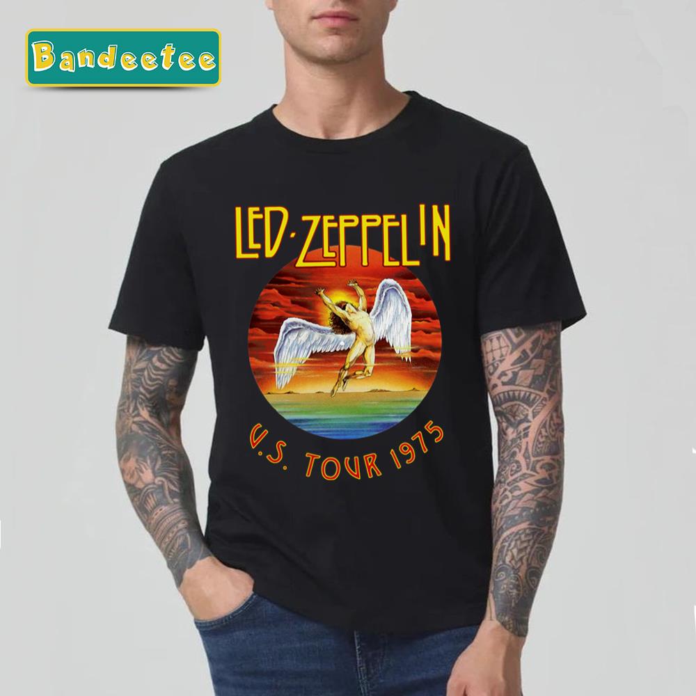 Us Tour 1975 Led Zeppelin Rock Band T-Shirt