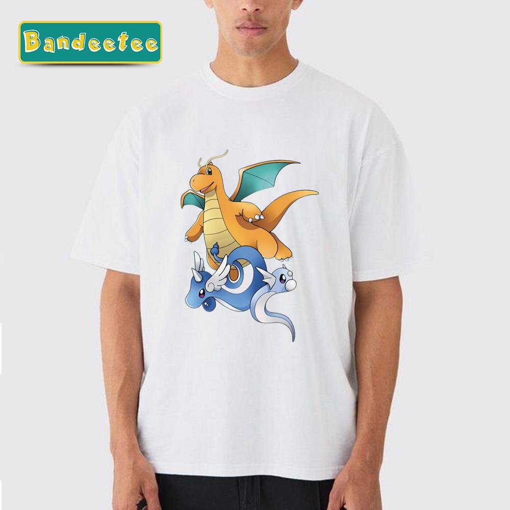 Evolution Dragonite Retro Pokemon Characters Unisex T-Shirt