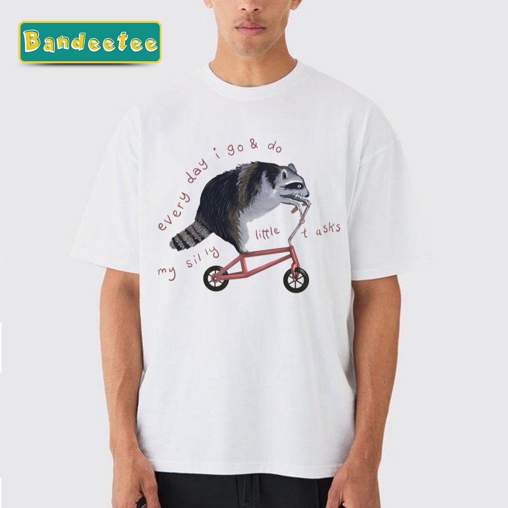 Raccoon On Bicycle Raccoon Meme Unisex T-Shirt