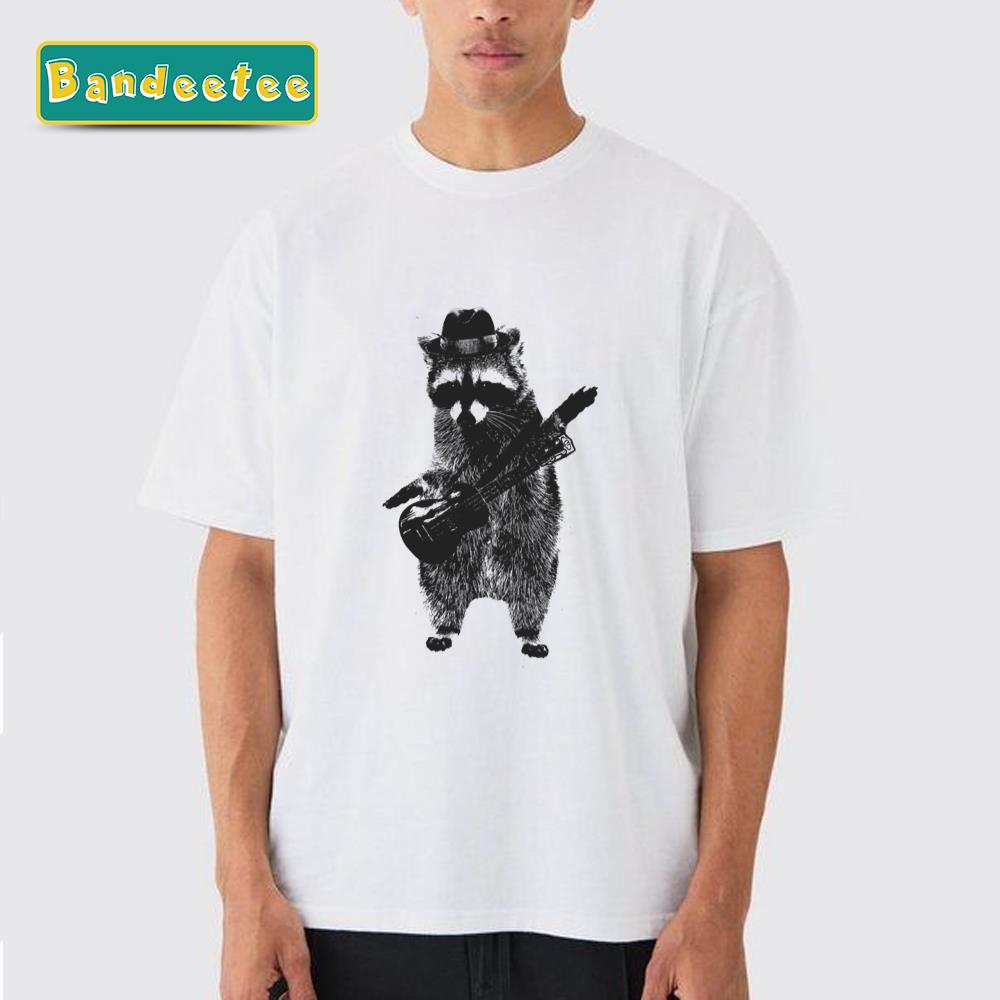 Raccoon Wielding Ukulele Raccoon Meme Unisex T-Shirt