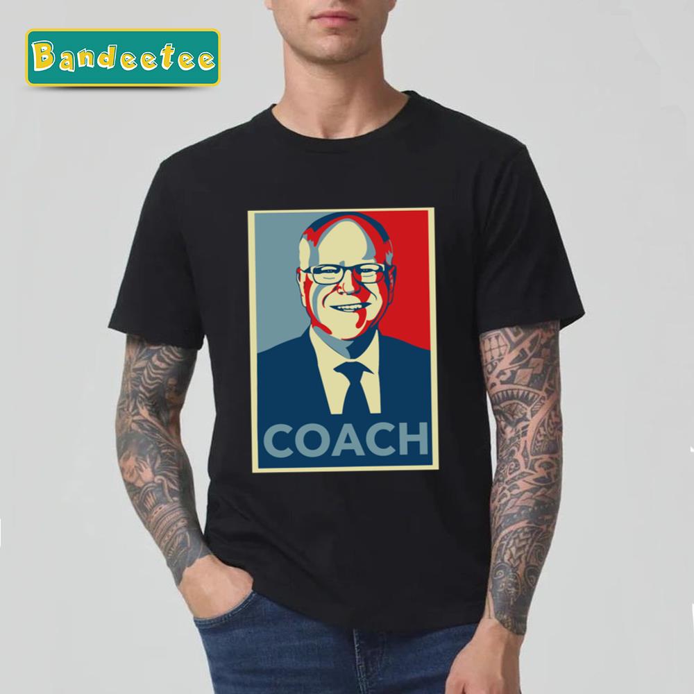 Tim Walz Coach Stylised Portrait Unisex T-Shirt