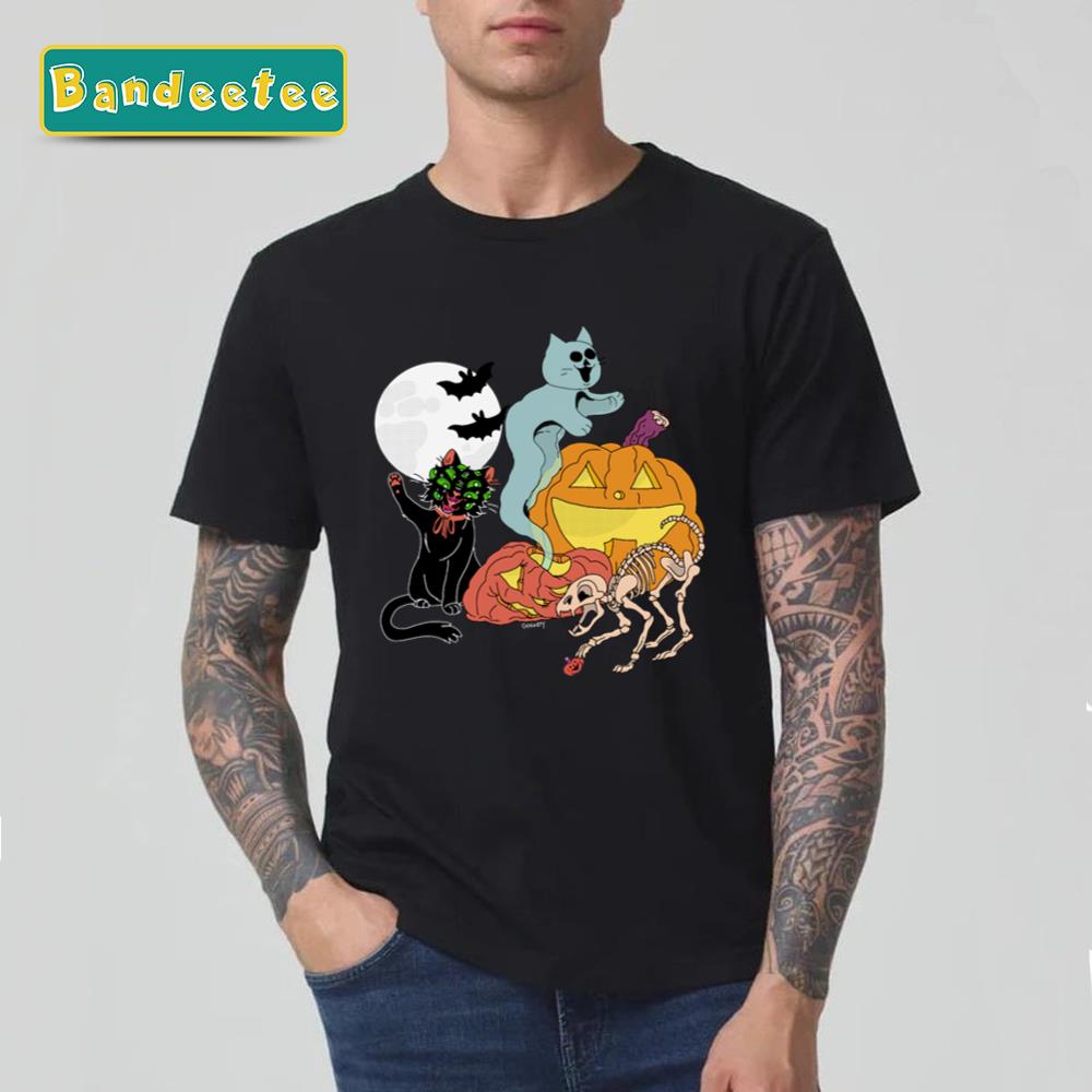 Weird Cats Halloween Unisex T-Shirt