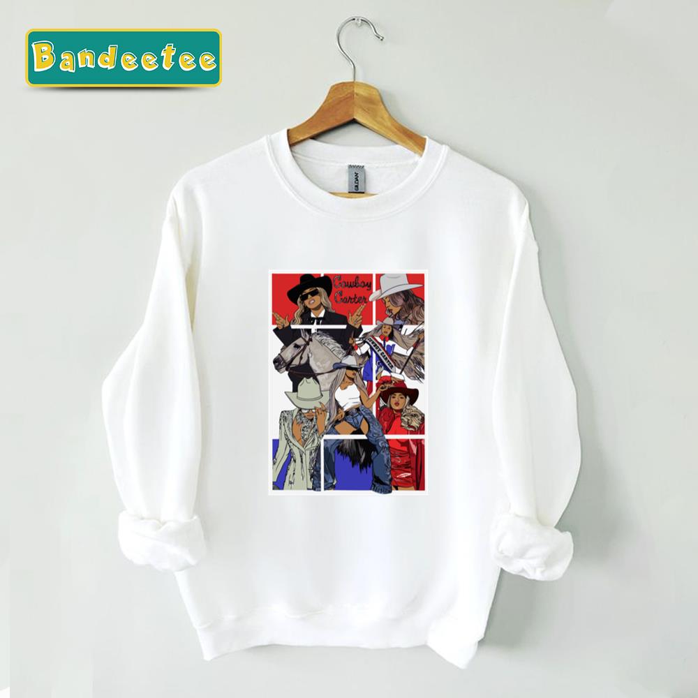 Beyonce Cowboy Carter Whitetrim Unisex Sweatshirt