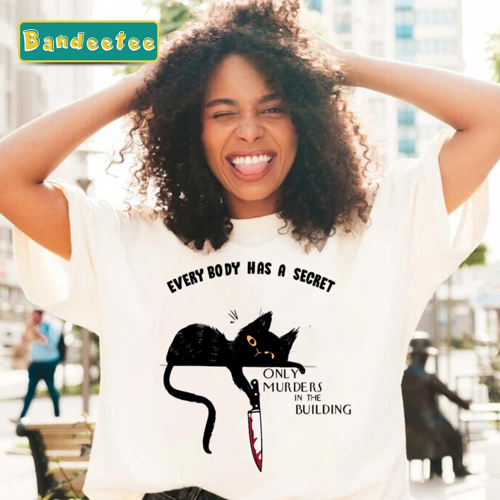 Funny Black Cat Only Murders In The Building Unisex T-Shirt