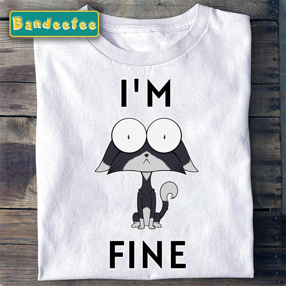 I’m Fine Cat Black And White Unisex T-Shirt