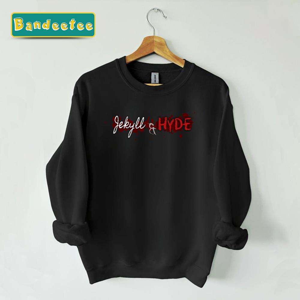 Jekyll And Hyde Text On Bloodspatter Unisex Sweatshirt