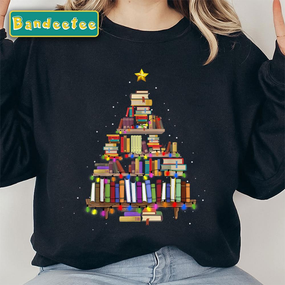 Christmas Tree Made Of Books Unisex Sweatshirt