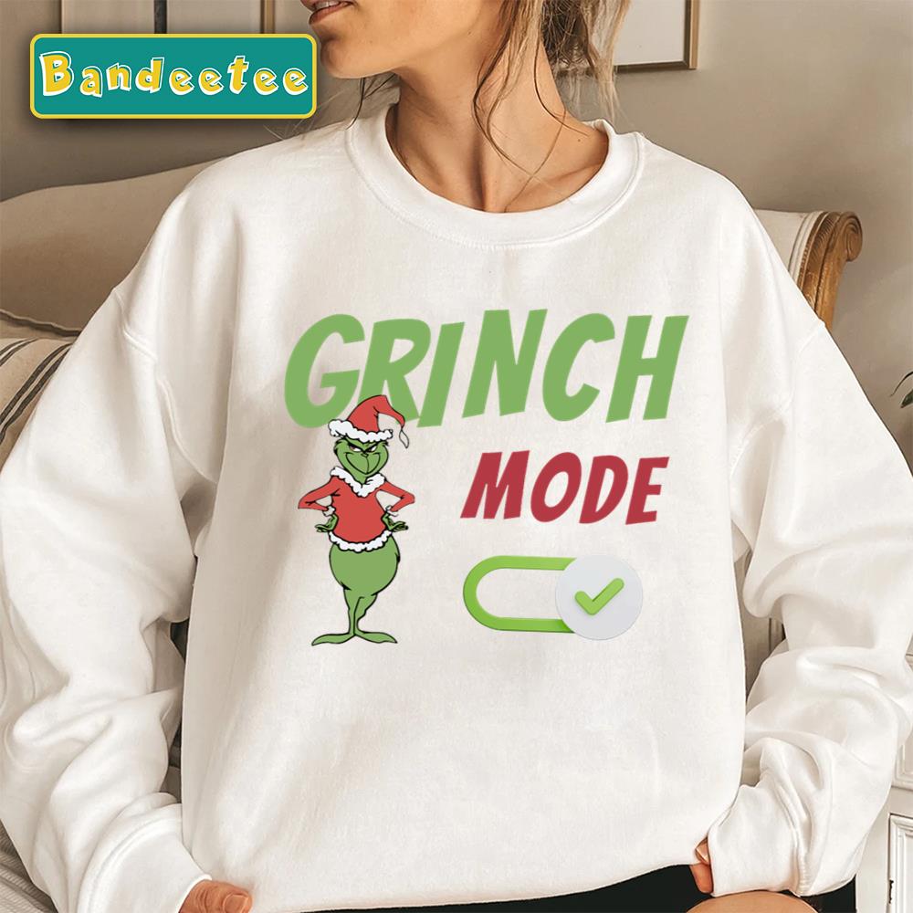 Grinch Mode On Funny Christmas Movie Merry Grinchmas Xmas Essential Unisex Sweatshirt