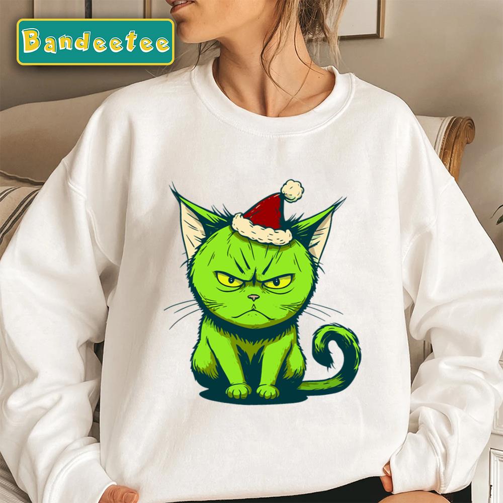 The Grinch Cat With An Angry Face Unisex Sweatshirt